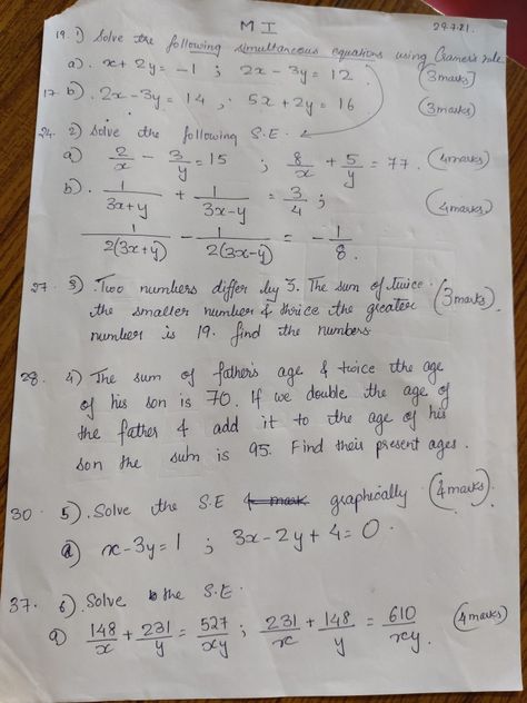 GRADE 10TH SSC SOLVED SUMS/ WORKSHEET #byanupritashinde Grade 10 Math Notes, 10th Grade Math Worksheets, Maths Sums, 10th Grade Math, Math Pictures, Math Design, Maths Paper, Tenth Grade, Math Answers