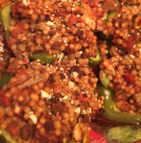 Stuffed Bell Peppers With Couscous, Stuffed Peppers Couscous, Cous Cous Stuffed Bell Peppers, Stuffed Bell Peppers Couscous, Stuffed Peppers With Couscous, Couscous Stuffed Peppers, Ground Turkey Stuffed Peppers, Homemade Italian Seasoning, Feta Recipe