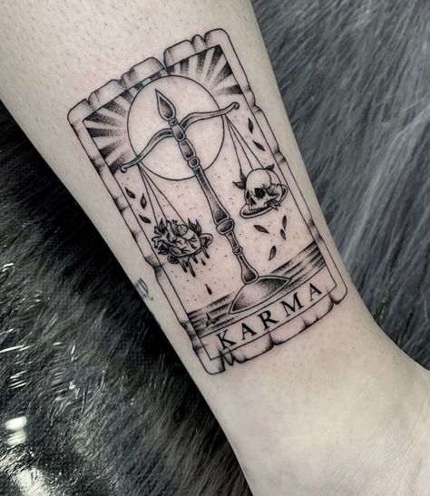 Do Tattoo, Wrist Tattoos Girls, Karma Tattoo, Feminist Tattoo, Tarot Card Tattoo, Tarot Tattoo, Card Tattoo Designs, Tattoos Infinity, Tattoos Geometric