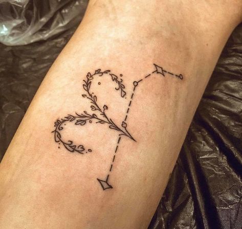 Aries Zodiac Tattoos, Aries Constellation Tattoo, Stick Poke Tattoo, Single Needle Tattoo, Aries Tattoo, Zodiac Tattoos, Constellation Tattoos, Poke Tattoo, Pretty Tattoos For Women