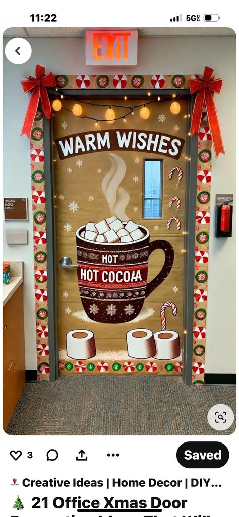 Hot Chocolate Door Decorations For School, Hot Coco Door Decorating, Hot Cocoa Door Decoration, Hot Cocoa Door Decorations For School, Hot Cocoa Classroom Door, Hot Chocolate Door Decoration, Hot Chocolate Bulletin Board, Christmas Door Decorating Contest Office, Hot Chocolate Xmas