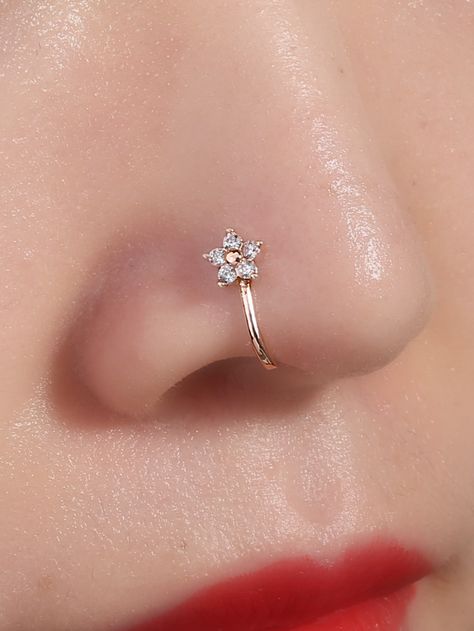 Good Nose Ring, Noise Ring, Flower Nose Ring, Facial Piercing, Nose Ring Designs, Cute Nose Rings, Nose Ring Jewelry, Funky Quotes, Nose Pins