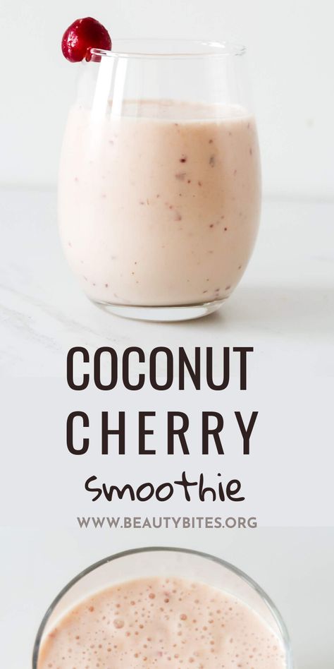 Cherry Smoothie Recipes, Best Smoothies, Fruit Smoothie Recipes Healthy, Cherry Coconut, Cherry Smoothie, Nutribullet Recipes, Recipes Healthy Breakfast, Smoothie Recipes Healthy Breakfast, Coconut Smoothie