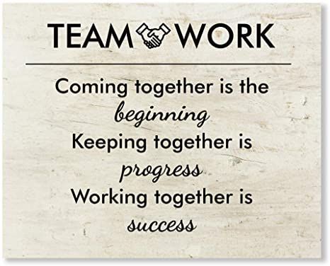 Teamwork Coming Together Is The Beginning Office Wall Art Decor Prints - Unframed 8x10 - Motivational Quotes Pictures for Office - Posters with Inspirational Sayings Quotes For Teamwork, Quotes About Teamwork, Teamwork Quotes Motivational, Gratitude Wall, Bible Wall Decals, Positive Wall Art, Team Quotes, Teamwork Quotes, Wall Art Decor Prints