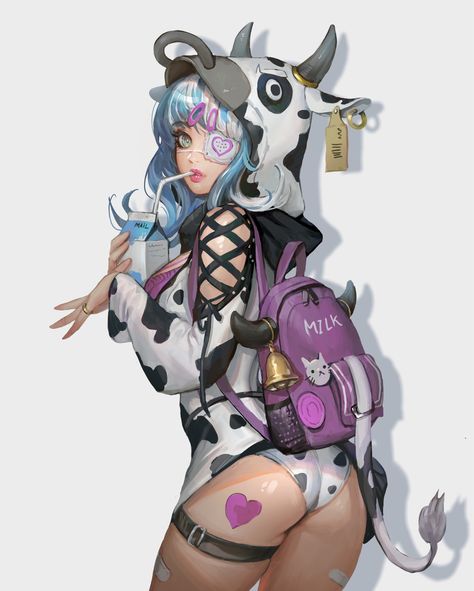 ArtStation - Cow girl, in shoo Female Cow, Cow Outfits, Cow Drawing, Cow Costume, Equestria Girl, Powerpuff Girl, Cow Art, 3d Cartoon, Cow Girl