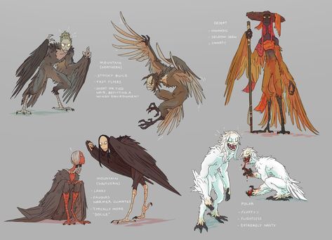 Artist is 'pocketss' on Twitter/Tumblr Tags: claws, feathers, wings, bird people, harpy, mythology, monsters Harpy Mythology, Mythology Monsters, Wings Bird, Winged People, Bird People, Fantasy Creatures Art, Concept Art Drawing, Mythical Creatures Art, Monster Design