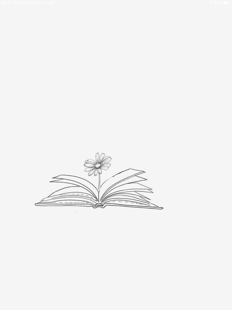 Book Line Tattoo Ideas, Teachers Tattoo Ideas, Book With Flowers Tattoo Simple, Minimalist Teacher Tattoo, Minimalist Rocket Tattoo, Book And Daisy Tattoo, Book Heart Tattoo, Tiny Book Tattoo Simple, Tiny Tattoos Book