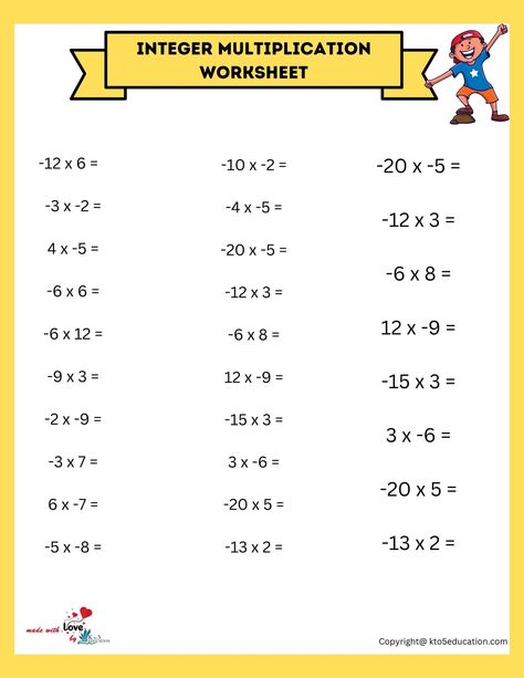 Multiplying And Dividing Integers Worksheet Pdf | FREE Download Check more at https://kto5education.com/multiplying-and-dividing-integers-worksheet-pdf/ Multiply And Divide Integers, Integers Activities, Multiplying Integers, Grade 6 Math Worksheets, Math Powerpoint, Multiplying And Dividing Integers, Dividing Integers, Integers Worksheet, Positive Numbers