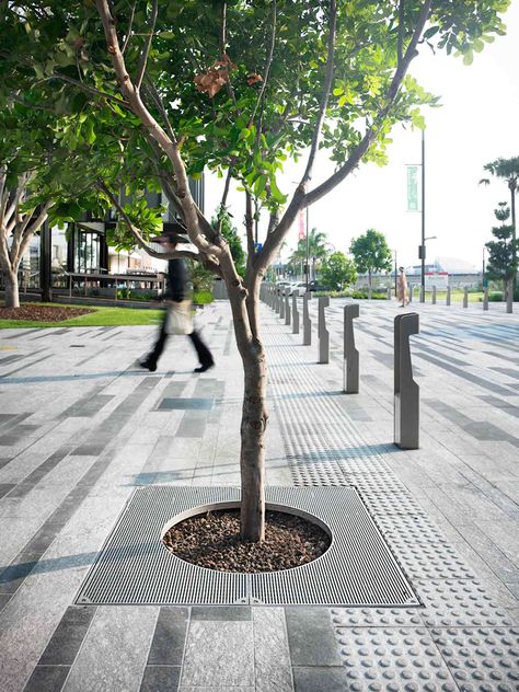 Tree Grate Design, Street Architecture Design, Urban Street Design, Tree Grate, Streetscape Design, Pavement Design, Landscape And Urbanism Architecture, Paving Design, Urban Landscape Design