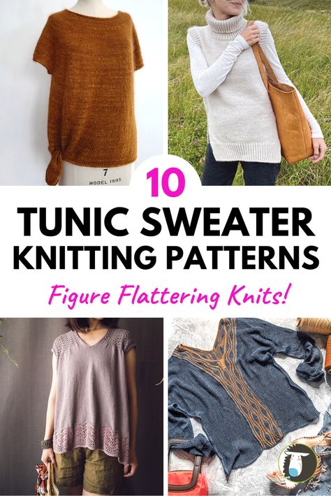 10 Tunic Sweater Knitting Patterns for Women Vest Knitting Patterns For Women, Knit Tunic Pattern, Tunic Pattern Free, Owl Knitting, Owl Knitting Pattern, Tunic Knitting Patterns, Knitting Patterns For Women, Free Knitting Patterns For Women, Ladies Knitting Patterns