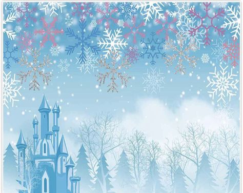 Frozen Backdrop, Frozen Banner, Elsa Castle, Kids First Birthday, Frozen Background, Frozen Birthday Party Decorations, Winter Backdrop, Frozen 3, Frozen Decorations