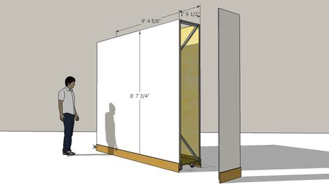 double sided wall on wheels for studio Moveable Partition Wall, Moveable Wall, Movable Partition, Art Studio Storage, Wall Partition Design, Design Studio Workspace, Wall Partition, Partition Walls, Moving Walls