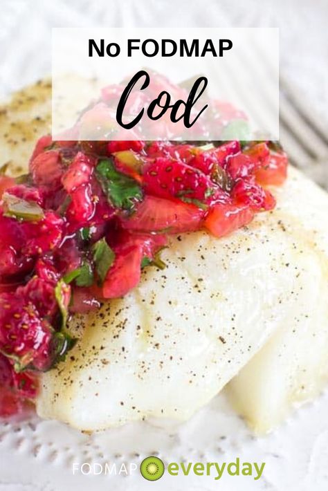 No FODMAP Cod can easily figure into your weeknight plans. In fact, it will take the oven longer to preheat than it will take for you to prep the fish! This recipe for no FODMAP cod is part of our no FODMAP group of recipes. #dairyfree #glutenfree #easyrecipe #lowfodmapdiet #lowfodmaprecipes  #lowfodmapfoods #lowfodmapwhatis #lowfodmapproducts #ibsrelief #ibsdiet #ibsrecipes #ibspain #ibsliving #ibstips #ibsfodmap #ibsfood #fodmapeveryday Healthy Fodmap Recipes, Fodmap Recipes Dinner, Low Fodmap Recipes Dinner, Low Fodmap Diet Recipes, Fodmap Diet Recipes, Ibs Recipes, Healthy Microbiome, Dairy Free Diet, Fish Dinner