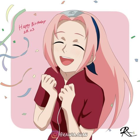 Happy Birthday sakura Sakura Birthday, Sakura Uchiha, Happy Birth, Sakura Haruno, Naruto, Happy Birthday, Fan Art, Disney Princess, Disney Characters