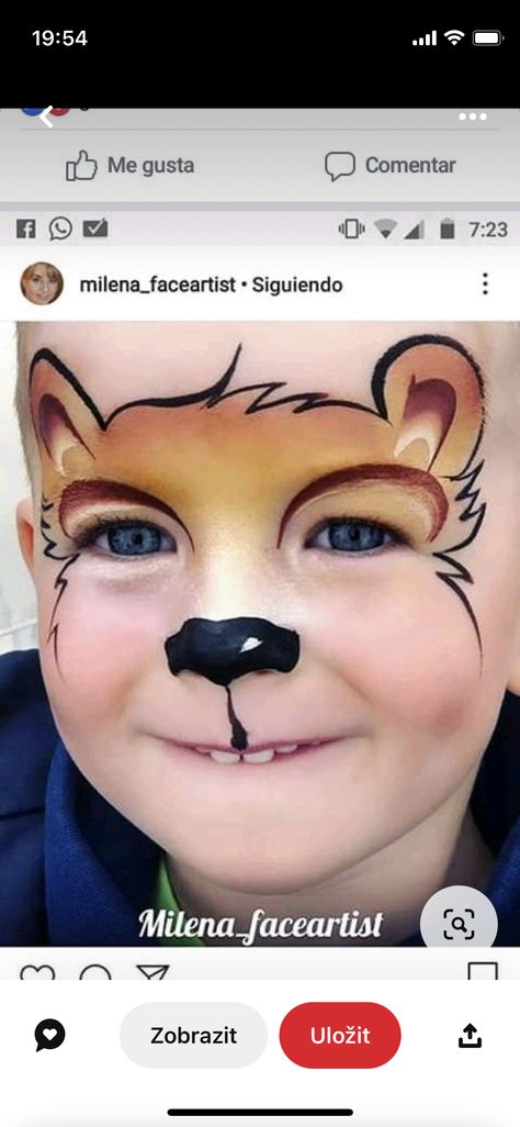 Face Painting Bear, Face Painting Designs Creative, Facepainting Ideas Easy, Dog Face Paint, Cute Face Paint Ideas, Kids Face Painting Easy, Bear Face Paint, Jungle Book Costumes, Dog Face Paints