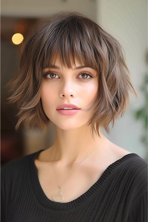 17 Fabulous Short-Layered Haircuts for Every Face Shape Medium Shaggy Hairstyles, Picture Day Hair, Messy Bob Hairstyles, Shaggy Short Hair, Chin Length Hair, Bob Haircut With Bangs, Messy Short Hair, Edgy Short Hair, Short Layered Haircuts