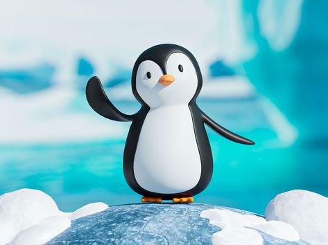 Penguin Character Design, 3d Minimal, 3d Penguin, Cute Penguin, Ushuaia, Graphic Design Fun, Cute Penguins, Blender 3d, 3d Projects