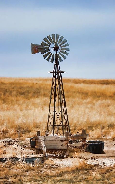 Tilting At Windmills, Farm Windmill, Windmill Water, Wind Mills, Old Windmills, Pompe A Essence, Water Towers, Country Scenes, Water Wheel