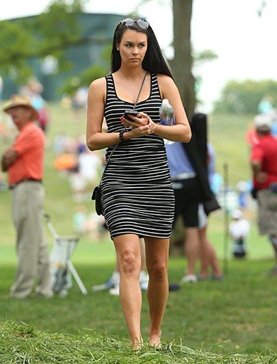 Golf spectator outfit / Amanda Dufner Golf Spectator Outfit, Spectator Outfit, Tournament Outfit, Athletic Skirt Outfit, Golf Tournament Outfit, Spectator Shoes, Athletic Skirts, Golf Event, Tattoo Sleeves