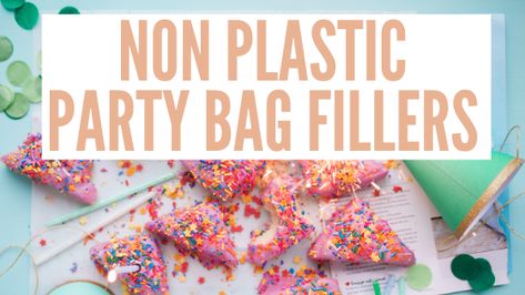 60 different ideas for your party bags with no plastic that won't end up in land fill. Best of all they are kid approved and zero waste Party Bag Ideas, Quiet Critters, Pirate Eye Patches, Small Teddy Bears, Giraffe Toy, Birthday Bag, Crayon Set, Toddler Bag, Different Ideas