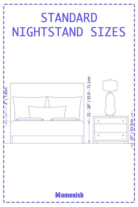 Choosing the perfect nightstand involves more than just picking a style; size plays a significant role in functionality and proportionality within your bedroom space. This guide focuses on the standard dimensions of nightstands, providing insights into how to match them with your bed size and room layout. Whether you're updating your bedroom or starting from scratch, understanding these sizes is crucial for creating a harmonious and practical bedside setup. Side Table Dimensions, Table And Bed, Bed Dimensions, Bedroom Space, Bed Size, Table Sizes, Table Dimensions, Room Layout, Bed Sizes