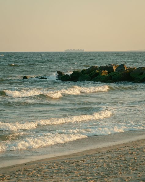 Waves at Rockaway Beach, Queens, New York Rockaway Beach, Queens New York, Rail Transport, Hotel Motel, Image House, Beach Waves, City Skyline, Lighthouse, Night Life