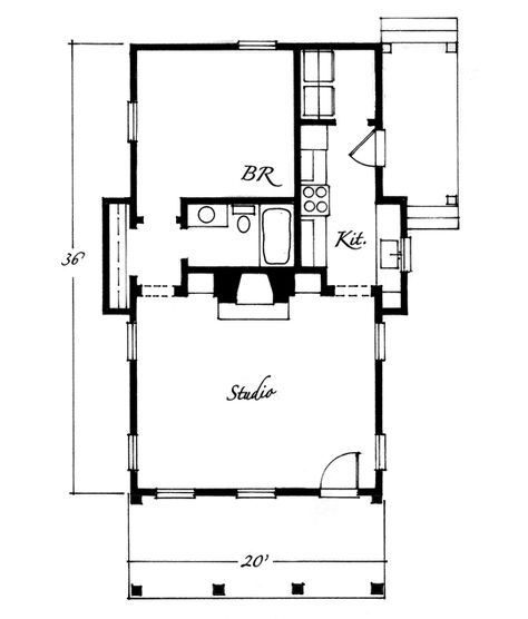 Artist Studio Cottage by JohnTee.com Floor Plan With Art Studio, Art Studio Floor Plan, Art Studio Floor Plans, Cube Architecture, Studio Backyard, House Sauna, Artist Cottage, Studio Cottage, Design Fundamentals