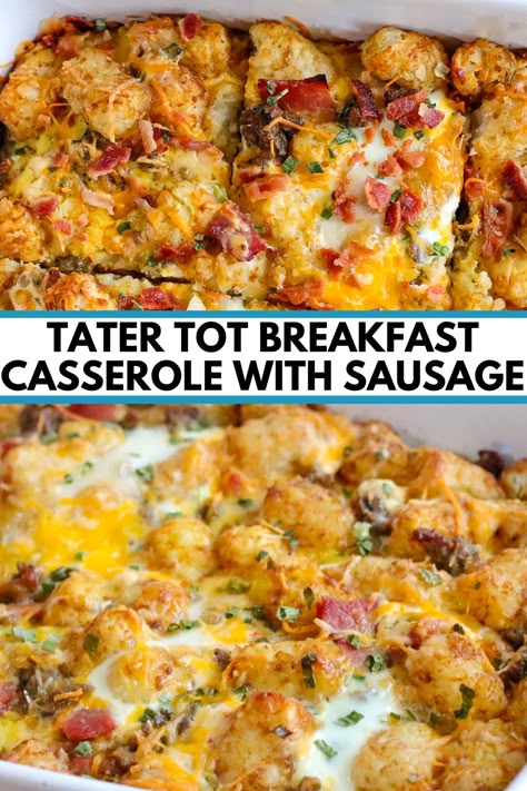 Sausage Tatertot Casserole Breakfast, Loaded Tater Tot Breakfast Casserole, Breakfast Tots Frittata, Tator Tot Sausage Casserole Breakfast, Sausage Cream Cheese Tater Tot Breakfast Casserole, Tater Tot Breakfast Casserole Sausage Pioneer Woman, Loaded Breakfast Tater Tots Recipes, Breakfast Tater Tot Casserole With Gravy, Italian Sausage Tater Tot Casserole