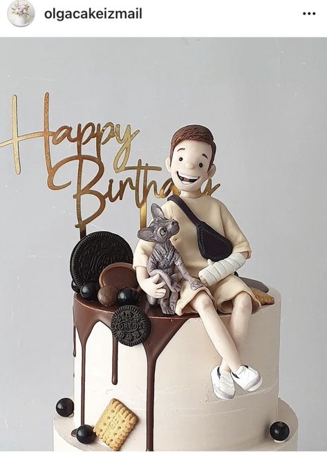 Fondant Man, Dog Lover Cake, 27th Birthday Cake, Lover Cake, Birthday Cake For Boyfriend, Boy Cakes, Cake 3d, Cake For Boyfriend, Man Cake