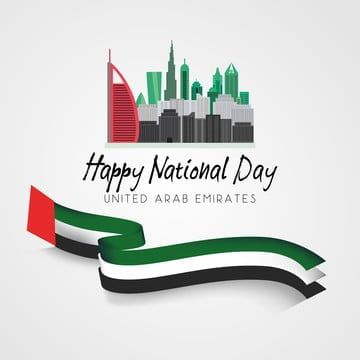 Uae National Day Design, Qatar Culture, Dubai National Day, National Day Design, Dubai Logo, Anniversary Background, Uae Flag, Card Icon, Holiday Icons