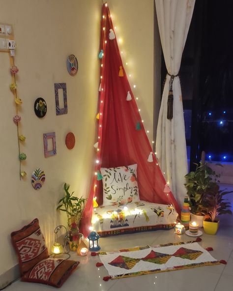 #homedecor #diwali #livingroom #interior #cozycorner #Indianfestival Mhendi Home Decoration Simple, Diwan Sofa Modern, Floor Seating Ideas Small Spaces, Indian Sitting Sofa Living Rooms, Modern Diwan, Diwan Sofa, Anniversary For Parents, Decoration For Anniversary, Sofa Living Rooms