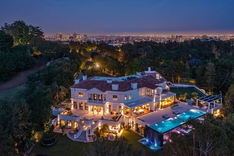 The Weeknd buys massive $70 million LA house Bel Air Mansion, Mega Mansions, Orange Walls, Real Estate Photography, Coffered Ceiling, Industrial House, Wall Street Journal, Infinity Pool, Home Photo