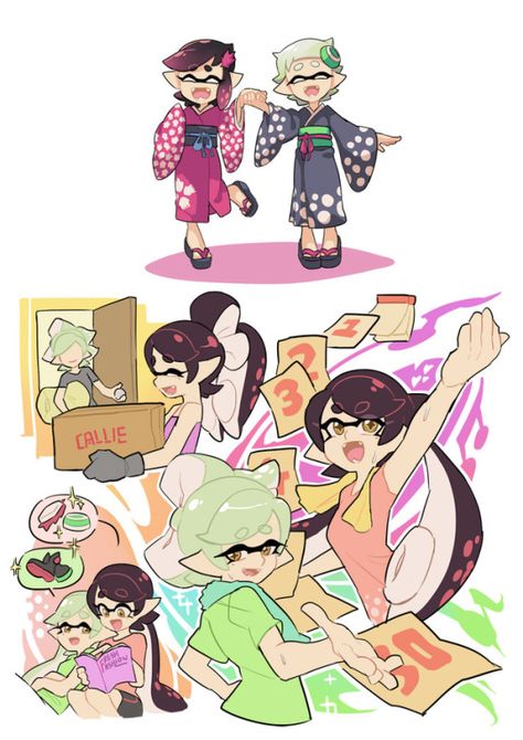 callie and marie Splatoon Squid Sisters, Callie Marie, Splatoon Squid, Callie And Marie, Squid Sisters, Splatoon 2 Art, Splatoon Comics, Splatoon Art, Nintendo Art