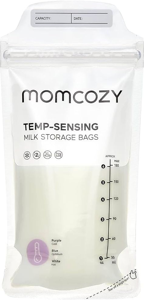 Amazon.com: Momcozy Breastmilk Storing Bags, Temp-Sensing Discoloration Milk Storing Bags for Breastfeeding, Disposable Milk Storage Bag with 6 Ounce Self Standing, No-Leak Milk Freezer Storage Pouches, 120pcs : Baby Milk Freezer Storage, Storing Bags, Milk Storage Bags, Baby Shower Registry, Milk Storage, Breastmilk Storage Bags, Freezer Storage, Bagged Milk, Breastmilk Storage