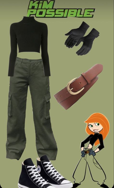 Nickelodeon Inspired Outfits, Fantasia Kim Possible, Childhood Heroes Costume, Characters To Dress Up As For School, Diy Superhero Costume For Women, Cartoon Network Cosplay, Easy Carnival Costume, Cosplay Facil, Kim Possible Outfit