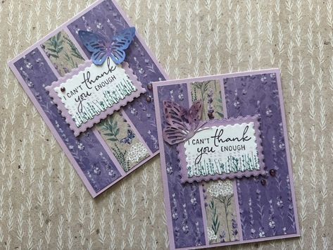 Finally got a chance to sit down and play around with some of the awesome new products coming out in January! The perennial lavender suite… | Instagram Perrenial Lavender Stampin Up Cards, Stampin Up Perennial Lavender Dsp, Lovely Lavender Stampin Up Cards, Perennial Lavender Cards, Su Perennial Lavender, Perennial Postage Stampin Up Cards, Stampin Up Perennial Lavender, Perennial Lavender Stampin Up Cards, Painted Lavender Stampin Up Cards