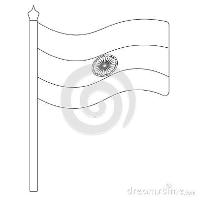 india-flag-sketch-vector-illustration-coloring-book-children-cloth-fabric-wheel-republic-india-national-symbol-state-develops-wind-outline-isolated-white-background-political-topics-idea-educational-literature-web-design Flag Sketch Drawing, Indian Flag Drawing, Flag Sketch, Flag Outline, Flag Drawing, India Flag, National Symbols, Indian Flag, Cloth Fabric