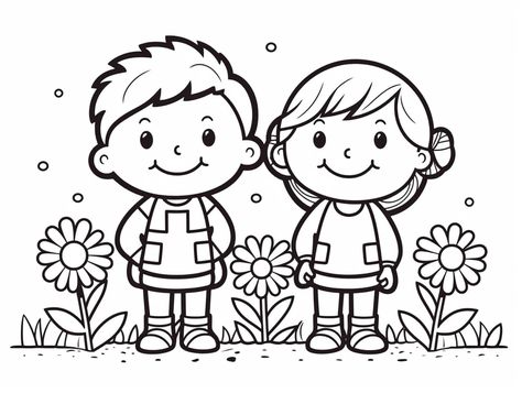 illustration of Twin picture coloring fun Sister Clipart, Twin Pictures, Family Coloring Pages, Unique Coloring Pages, Art Courses, Art Drawings For Kids, Cozy Corner, Wooden Crafts, Free Kids