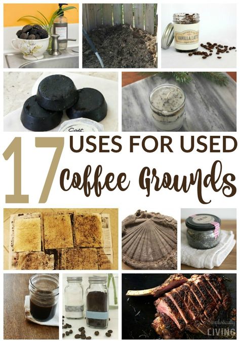 17 Uses for Used Coffee Grounds Simplistically Living http://legendofstyle.com/ Coffee Grounds Candle, Leftover Coffee Grounds, Leftover Coffee, Used Coffee Grounds, Coffee Soap, Coffee Hacks, Uses For Coffee Grounds, Natural Beauty Diy, Coffee Grinds