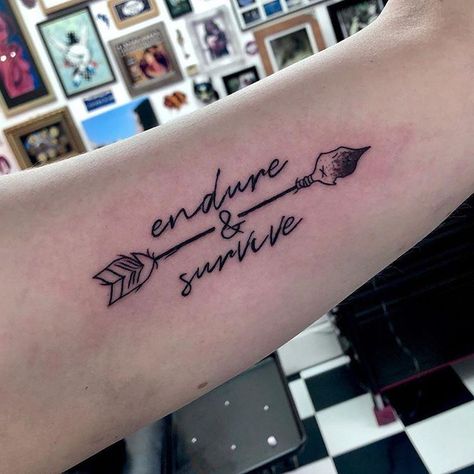 Endure And Survive, Edge Of The Universe, Cute Little Tattoos, Gaming Tattoo, Arrow Tattoo, Arrow Tattoos, New Tattoo, Thanks For Sharing, Tree Tattoo