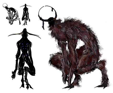 qae (@_QAE0) / Twitter Draw Reference, Humanoid Creatures, Eldritch Horror, Horror Monsters, Cool Monsters, Cosmic Horror, 다크 판타지, Alien Concept Art, Creature Drawings