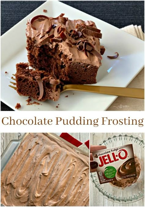 Chocolate Cake With Pudding Filling, Chocolate Pudding Icing, Chocolate Cool Whip Frosting, Chocolate Pudding Frosting, Pudding Icing, Pudding Mousse, Pudding Frosting, Cool Whip Frosting, Frosting Recipes Easy