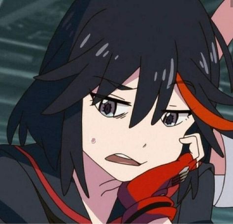 Kill La Kill, An Anime, Anime Character, Black Hair, Red, Anime, Hair, Blue, Black