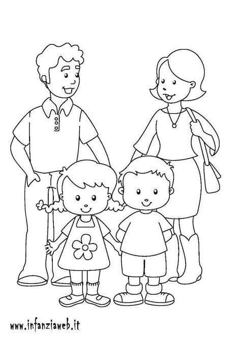 Family Coloring Pages For Kids, Family Crafts Preschool, Preschool Family Theme, Preschool Family, Camping Coloring Pages, Family Worksheet, Family Coloring Pages, English Activities For Kids, Family Drawing