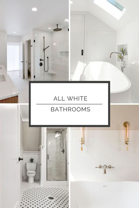 Using a singular color in your bathroom doesn’t have to be boring! Get inspired by these monochromatic white bathroom interiors. . . . #bathroomrenovation #portlandhomeremodel #whitebathroominterior #allwhiteeverything Monochromatic Bathroom, White Bathroom Interior, All White Bathroom, Large Tub, Primary Suite, Home Bathroom, White Home, Maximize Space, White Bathroom