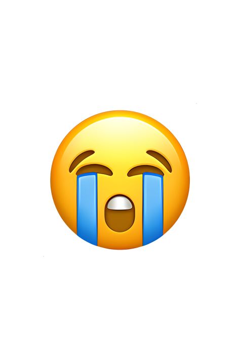 The 😭 Loudly Crying Face emoji depicts a yellow face with closed eyes and a wide open mouth, with tears streaming down its cheeks. The eyebrows are furrowed and the face is contorted in a way that suggests intense sadness or distress. The tears are depicted as blue droplets, and there may be one or several of them depending on the platform. Overall, the emoji conveys a strong sense of emotional pain or anguish. Iphone Imogies, Emoji Icons Faces, Ios Cute Emoji, Ios Emoji Faces, I Phone Emoji Stickers, I Phone Emojis, Emot Iphone, Crying Emoji Icon, Emoji Crying