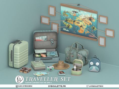 Lotes The Sims 4, Sims 4 Build Cc, Travel Inspired Decor, Build Buy Cc, Sims Packs, Sims 4 Bedroom, Sims 4 Clutter, Furniture Cc, The Sims 4 Packs