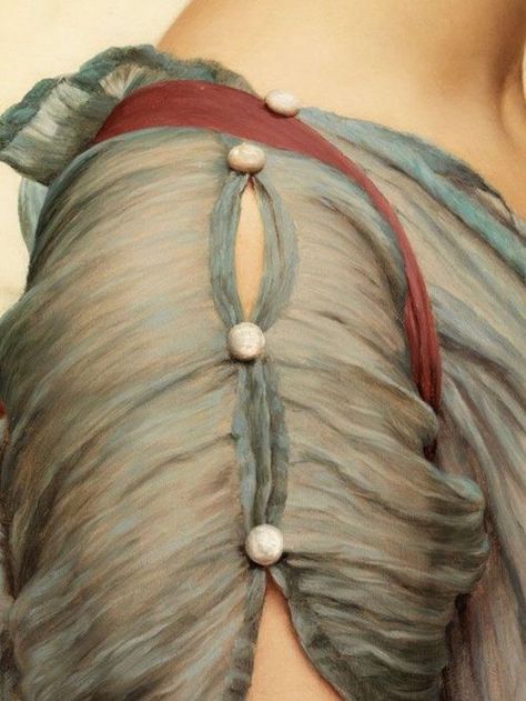 wasbella102:The Sublime Detail of John William Goward. William Godward, John William Godward, Detail Couture, Painting Texture, Salwar Kamiz, Clothing Details, Looks Style, Mode Inspiration, Sewing Inspiration