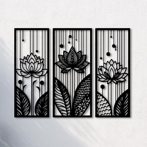 Lotus Flower Mandala Wood Wall Art Set, Lotus flower set of 3, Large wall art, Boho wall decor,Mid century modern wall art, Christmas gift Elevate your space with the captivating beauty of our of Lotus Flower Mandala Wood Wall Art Set. This pieces is the perfect blend of sophistication and artistic expression, making it an exceptional addition to any interior. Aesthetic Elegance: Crafted with a mesmerizing lotus flower mandala design, this wall art pieces exudes timeless elegance. Its intricate Wall Decor Mid Century Modern, Mandala Wood, Boho Wand, Lotus Flower Mandala, Mid Century Modern Wall Art, Wall Art Boho, Interior Aesthetic, Art Christmas, Boho Wall Decor