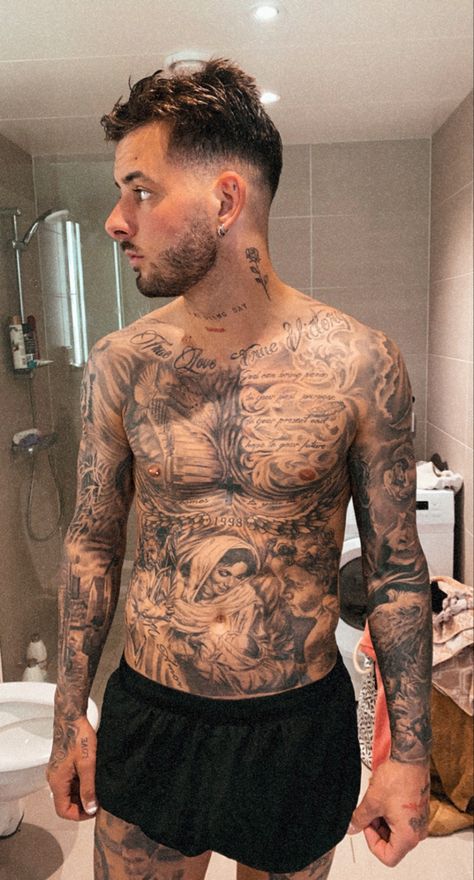 #tattoos #sleeve #men #chesttattoos Mens Arm Tattoos, Suit Tattoo, Brian Dawkins, Tattoos Sleeve, Body Suit Tattoo, Sleeve Men, Body Tattoos, Body Suit, Arm Tattoo